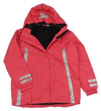 Růžová šusťáková funkční zateplená bunda vločkou a kapucí Lupilu