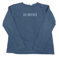 Tmavomodrošedé tričko s nápisom H&M