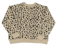 Béžovo-černá leopardí mikina Zara