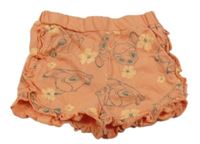 Korálové bavlnené kraťasy s Bambim Disney