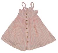 Bielo-ružové pruhované prepínaci šaty F&F