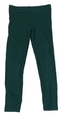 Tmavozelené rebrované legíny M&S