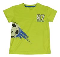 Neónově zelené športové tričko s číslom a loptou Ergeenomixx