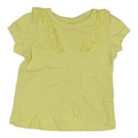 Žlté tričko s madeirovými volány Primark