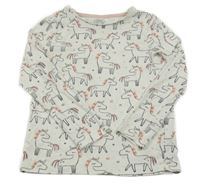 Biele tričko s jednorožcami F&F