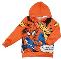 Červeno-černá mikina se Spidermanem a kapucí
