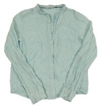 Mentolová ľanová košeľa H&M