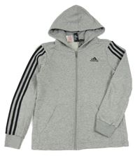 Šedá propínací mikina s kapucí Adidas