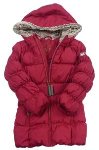 Tmavomodrý šušťákový zimný kabát s kapucňou C&A