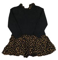 Čierne pleteno/lehké šaty so vzorom H&M