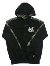 Černo-army športová mikina s logom a kapucňou Sonneti
