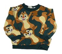 Tmavozelená mikina Chip a Dale H&M