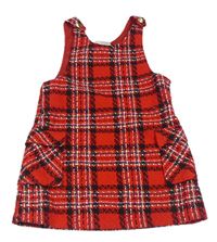 Červeno-farebné kockované vlnené šaty Matalan