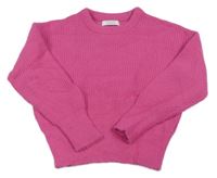 Růžový žebrovaný oversize svetr Primark