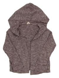 Vínový melírovaný svetrový cardigan s kapucňou River Island