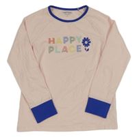 Broskvovo-tmavomodré triko s nápisem John Lewis