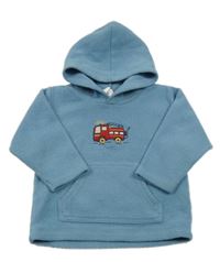 Modrá fleecová mikina s hasiči a kapucňou Bhs