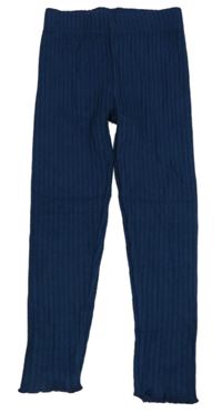 Petrolejové žebrované pletené legíny Lily & Dan