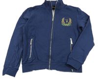 Tmavomodrá prepínaci mikina s potlačou Trussardi