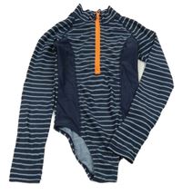 Tmavomodro-modré pruhované UV body Tchibo