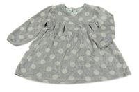 Sivé zamatové šaty s bodkami Kanz