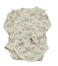 Pudrové rebrované zavinovací body s kvietkami C&A