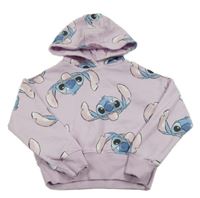 Světlerůžová crop mikina se Stitchem a kapucí Disney 