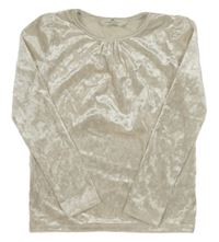 Smotanové zamatové lesklé tričko H&M