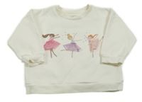 Biela mikina s baletkami Primark