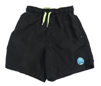 Čierne plážové kraťasy s palmou C&A