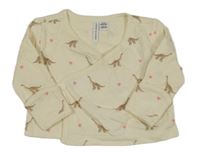 Smetanové zavinovací triko s dinosaury Janie and Jack