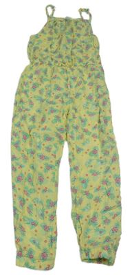 Žltý nohavicový overal s listami Kiki&Koko