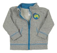 Sivá melírovaná prepínaci mikina s dinosaurom C&A