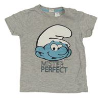 Šedé tričko se Šmoulou H&M