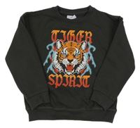 Antracitová mikina s tigrom Young Idol