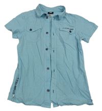 Tyrkysovo-tmavomodrá kostkovaná košile H&M