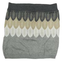 Sivo-béžová vzorovaná svetrová sukňa H&M