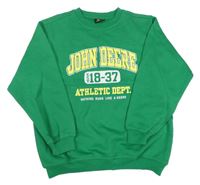 Zelená mikina s nápismi John Deere