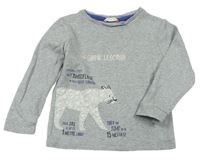 Sivé melírované tričko s leopardom a nápismi John Lewis