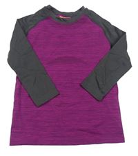 Purpurovo-tmavosivé melírované funkčné športové thermo spodné tričko POCOPIANO