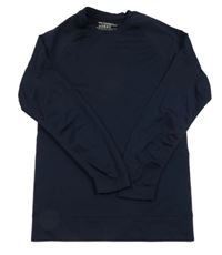 Tmavomodré rebrované vzorované thermo tričko zn. KIDS' COLLECTION