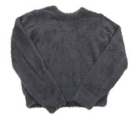 Tmavosivý chlpatý sveter Next