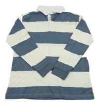 Tmavomodro-bílé pruhované mikinotriko s golierikom PRIMARK