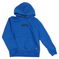 Cobaltovoě modrá mikina s logom a nápisom a vreckom a kapucňou CARS JEANS