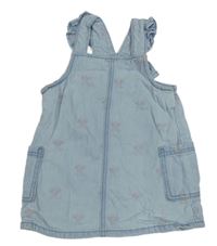 Svetlomodré cargo rifľové šaty s mašličkami a volánikmi George