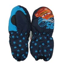 Tmavomodré šusťákové zimní palcové rukavice s Cars a hvězdičkami Disney