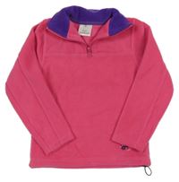 Ružová fleecová mikina s kvetmi