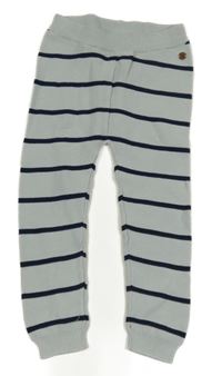 Světlemodrošedo-tmavomodré pruhované pletené tepláky lupilu