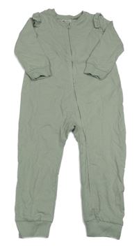 Světleolivovošedý overal s volánikmi H&M