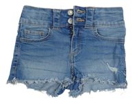 Modré teplákové riflové kraťasy s prošoupáním H&M